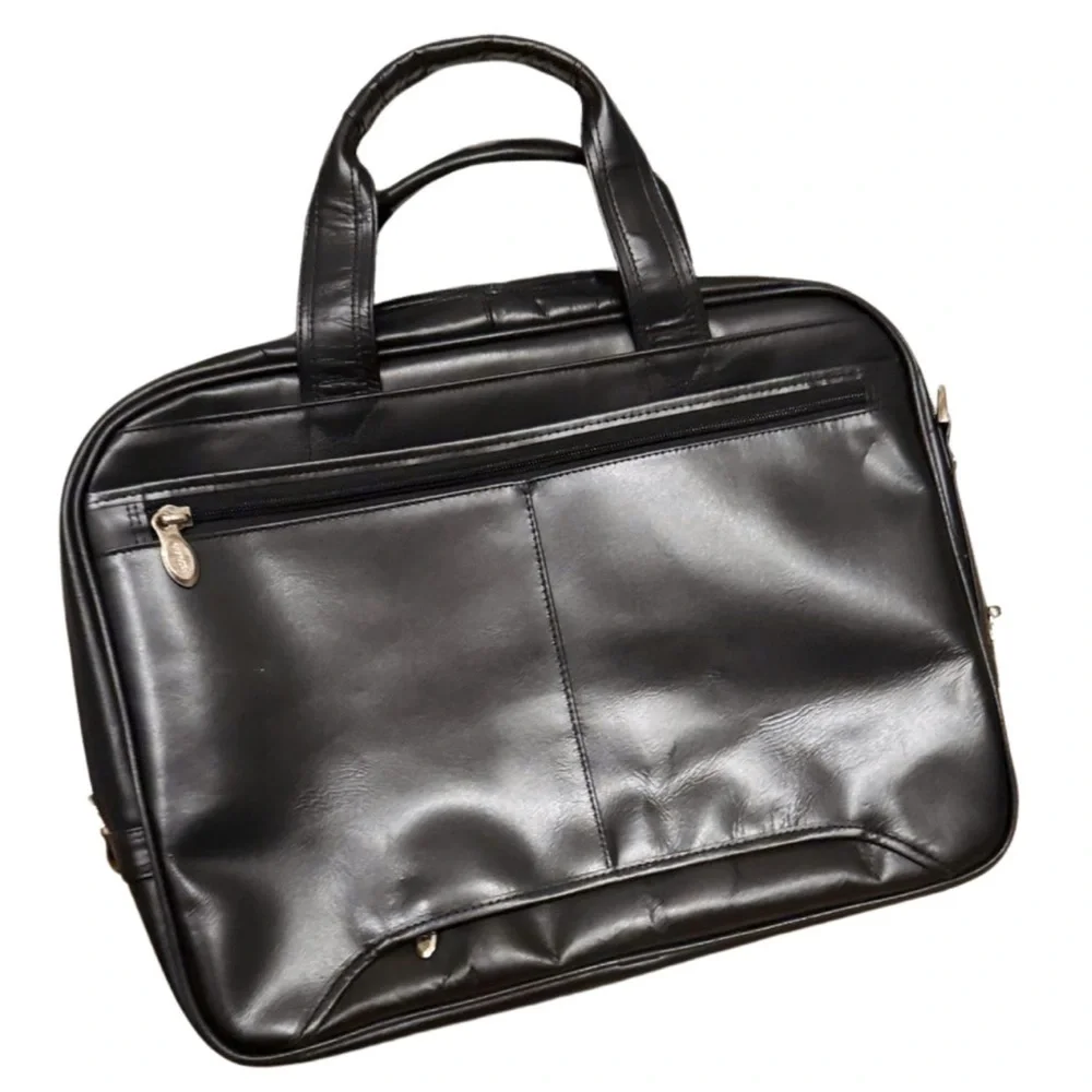 McKLEIN Pearson Leather 17 in.Exp Double compartment Laptop Briefcase bag $480